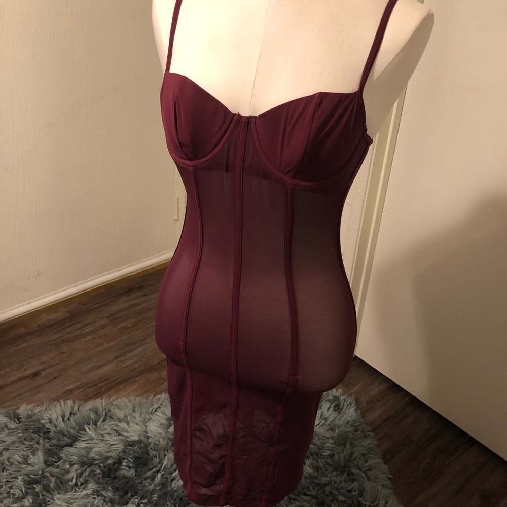 Sheer Maroon Dress